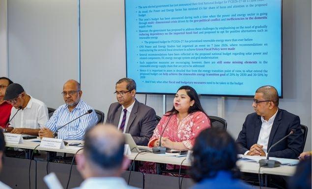 প্রস্তাবিত বাজেটে নবায়নযোগ্য জ্বালানি খাতে বরাদ্দ অপ্রতুল: সিপিডি