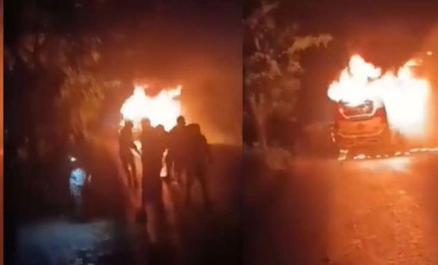 ফরিদপুরে বাসচাপায় ৫ জন নিহত, ৬ গাড়িতে আগুন