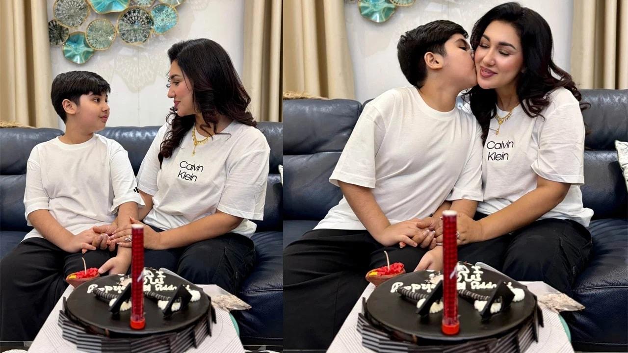 জন্মদিনে অপু বিশ্বাস, ছেলের সঙ্গে কেক কেটে উদযাপন