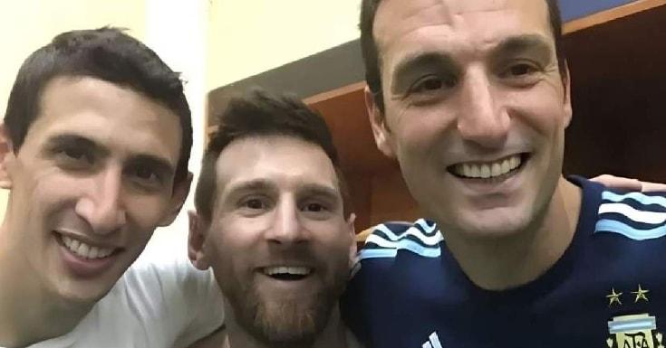 দি মারিয়া, মেসি ও স্কালোনি
