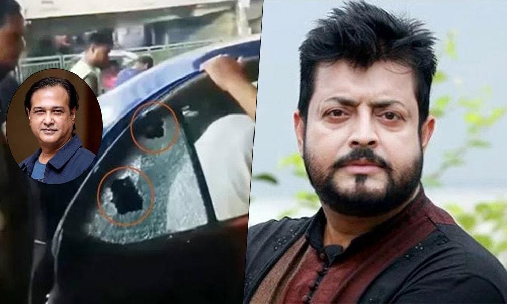 ক্ষতিগ্রস্ত গাড়ির ছবি প্রকাশ করে ঘটনাটিকে ‘অশনি সংকেত’ বলেছেন ওমর সানী।